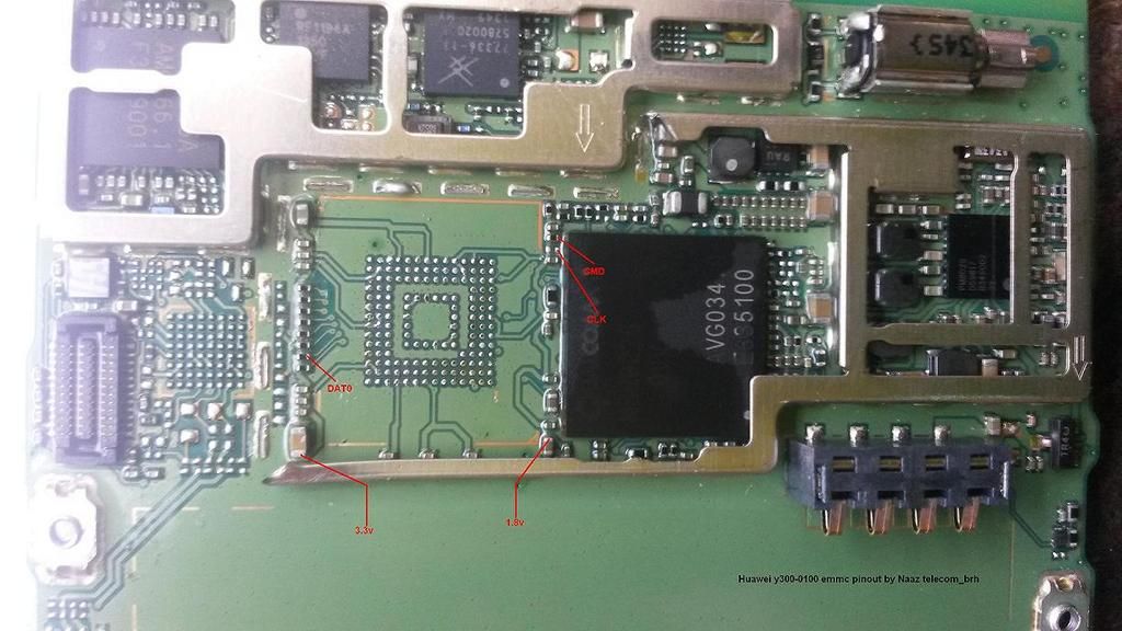 world first huawei Y3000100 emmc read only done. (boot file and pinout